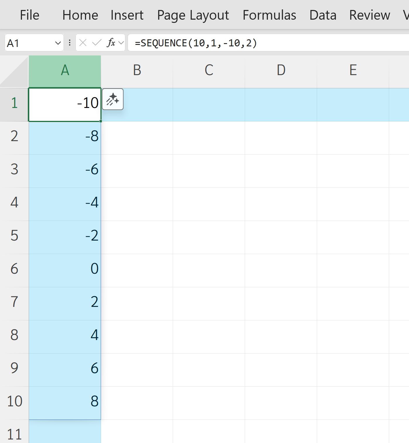 ฟังก์ชัน SEQUENCE สำหรับสร้างข้อมูลเรียงลำดับ - Def Excel